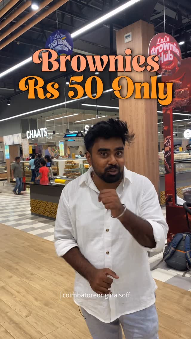 Instagram post by @coimbatore_originals_off for LuLu Hypermarket BH. Caption reads: 🍫 Coimbatore’s Sweetest Fest is Here – Brownies....