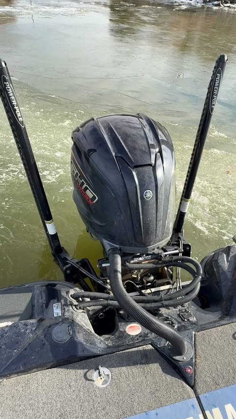 Instagram post by @mikeiaconelli for Toyota USA. Caption reads: @yamahaoutboards in the ice bath!🥶

@basscatboats....