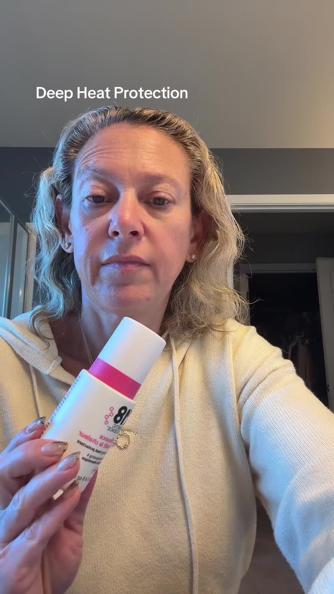 TikTok post by @alimazza_ for K18 Hair. Caption reads: [...] heat protection you need. @K18 Hair #k18....