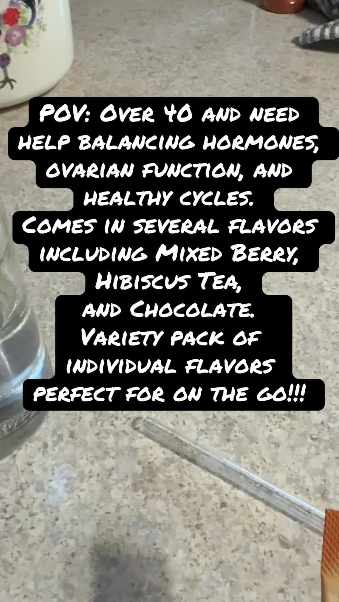 TikTok post by @upsidedownslife for Milamend. Caption reads: [...] 40 and needs help balancing hormones?!....