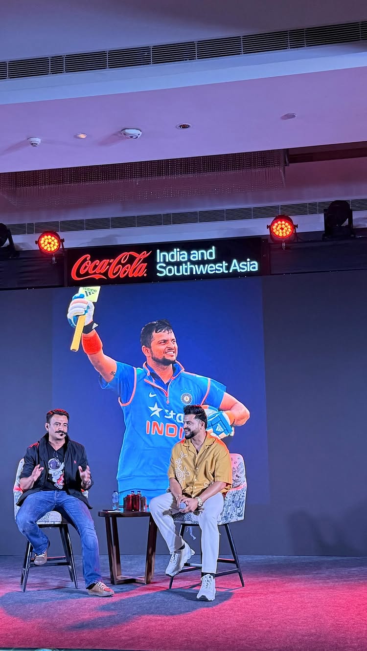 Instagram post by @sureshraina3 for Coca-Cola India. Caption reads: Energized and motivated! Enjoyed my interaction....