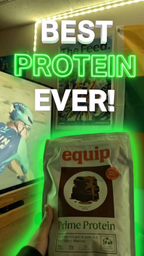 Instagram post by @oskaras.tri for Equip Foods. Caption reads: DISCOUNT CODE LINK IN MY BIO! ✨ Thanks 🍫 #viral....