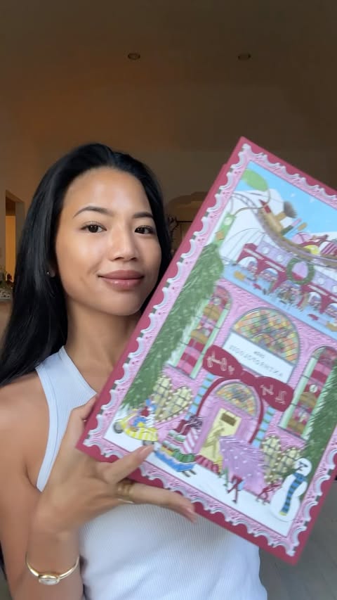 Instagram post by @aliyahwears for Anthropologie. Caption reads: @anthropologie 24 Days Of Beauty Advent Calendar....