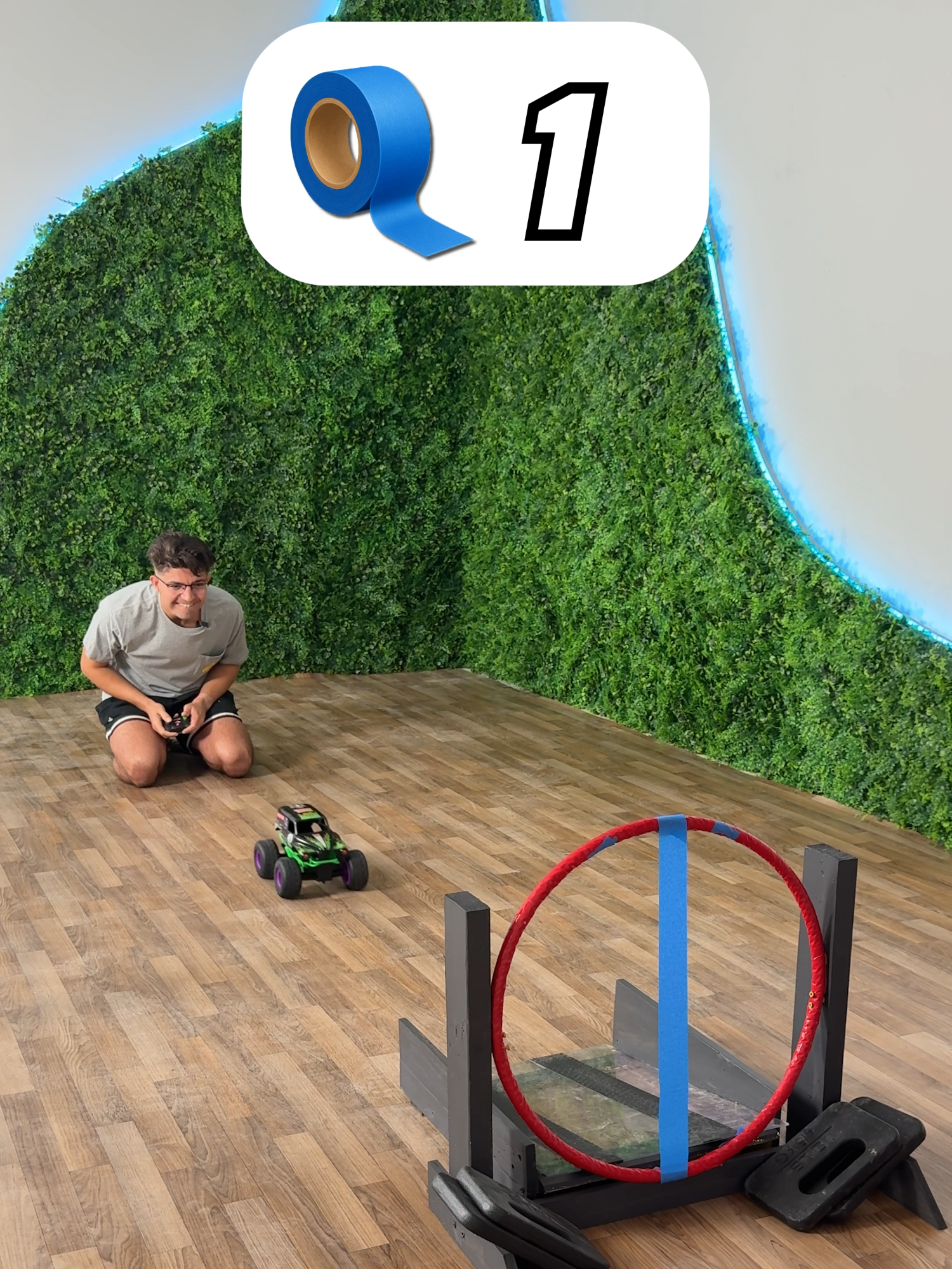 TikTok post by @preston for Spin Master. Caption reads: How many rows of tape is your Monster Jam truck....