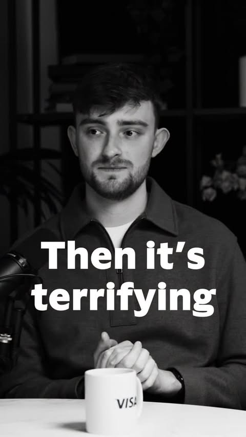 Instagram post by @tom.developer for Visa. Caption reads: Can you spot an AI scam? I sat down with @visa for....