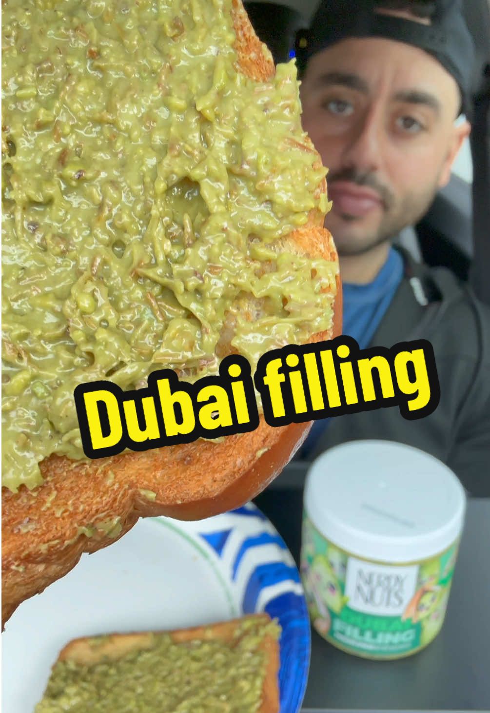 TikTok post by @stevesfeedback for Nerdy Nuts. Caption reads: Who needs the dubai chocolate bar when you have....