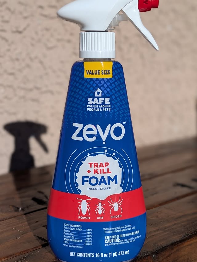 Instagram post by @aswtnsr_ for Zevo. Caption reads: I tried the Zevo Trap & Kill Foam, and it works....