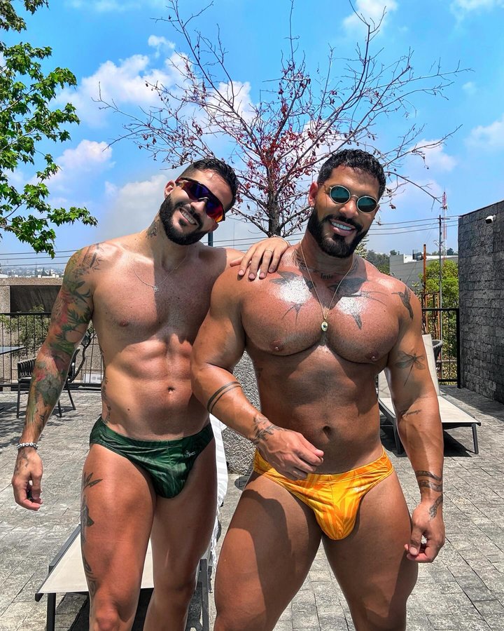 Instagram post by @jeanpaolodilorenzo for ThePack Underwear. Caption reads: #happypride 👨🏻‍🤝‍👨🏽❣️ @thepackunderwear_ ....