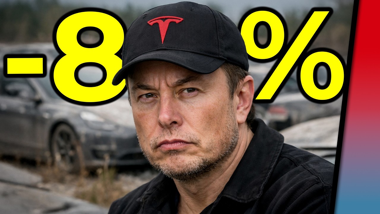 YouTube post by @teslawelt for Tesla. Caption reads: Market leader without growth: Does Tesla have a....
