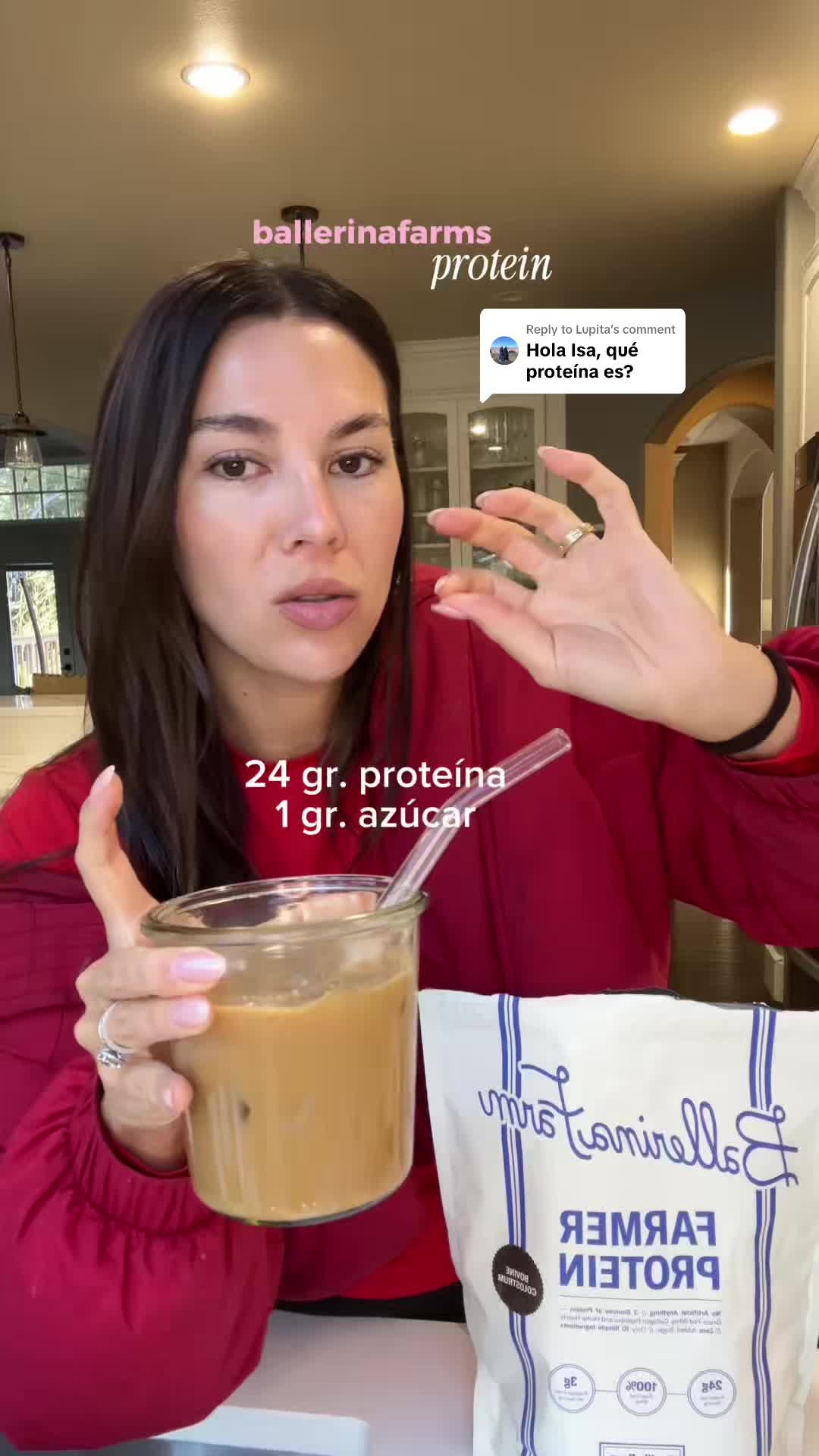 TikTok post by @nadafancy for Ballerina Farm. Caption reads: Replying to @Lupita holaaa es la de ballerina farm....