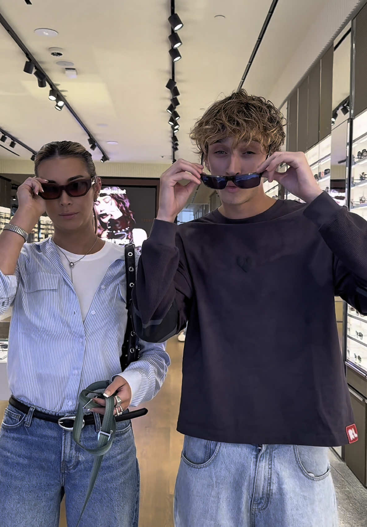 TikTok post by @bffspod for Sunglass Hut. Caption reads: Find a Store near you! @@sunglasshut #ad .