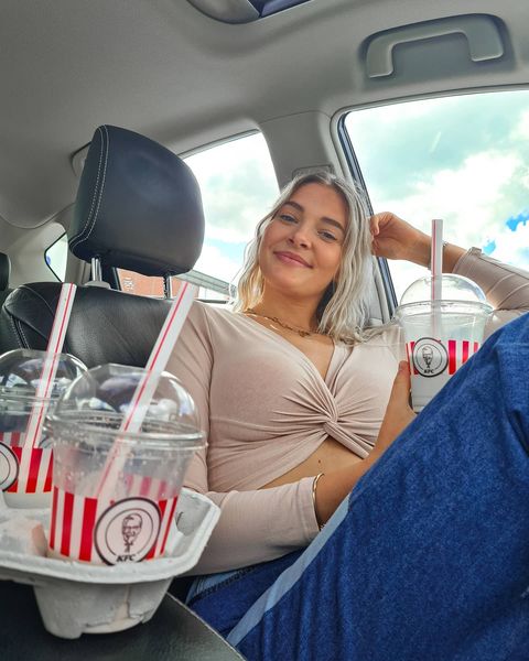 Instagram post by @zayasabrina for FRENDZ the Agency. Caption reads: My milkshakes bring all the boys to the yaaard🥤 •....
