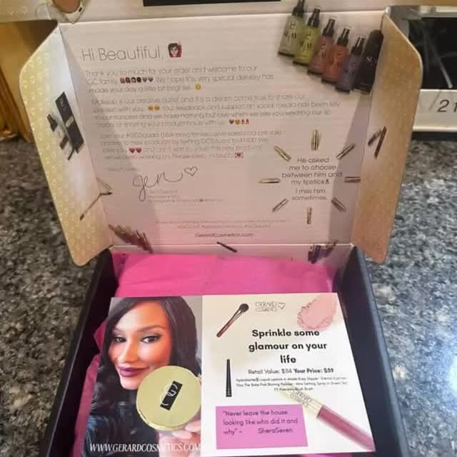 Instagram post by @sheraseven for Gerard Cosmetics. Caption reads: Thank You @gerardcosmetics for This collab! Yall....