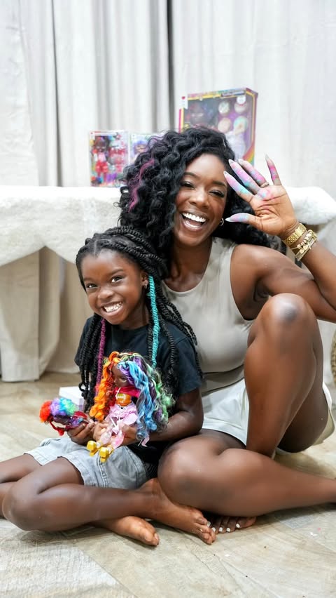 Instagram post by @rie_defined for Rainbow High. Caption reads: [...] paint her hair today because....