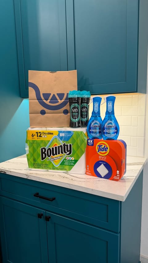 Instagram post by @baidaugh__ for Bounty Paper Towels. Caption reads: [...] to your delivery order? @KrogerCo....