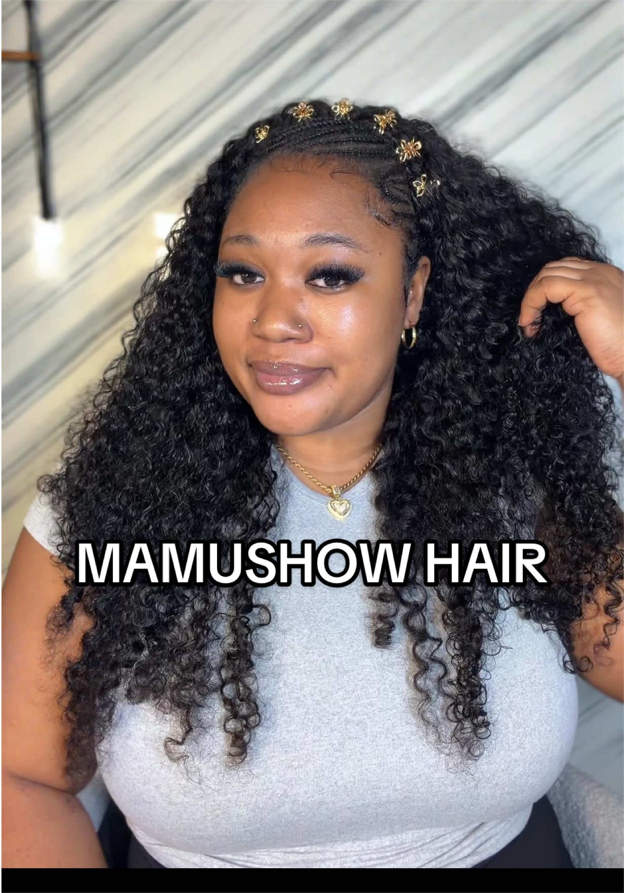 TikTok post by @youngindian9 for Mamushow Hair. Caption reads: [...]....