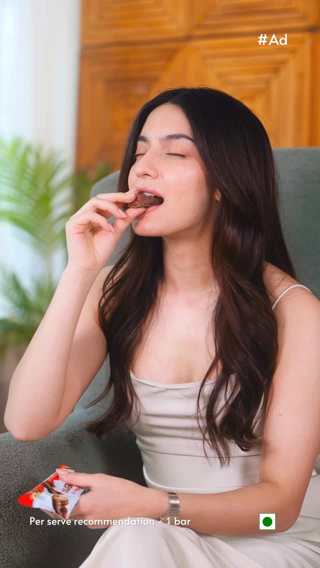 Instagram post by @pratibha_ranta for Kinder. Caption reads: Fresh from yoga and good energy and my Kinder....