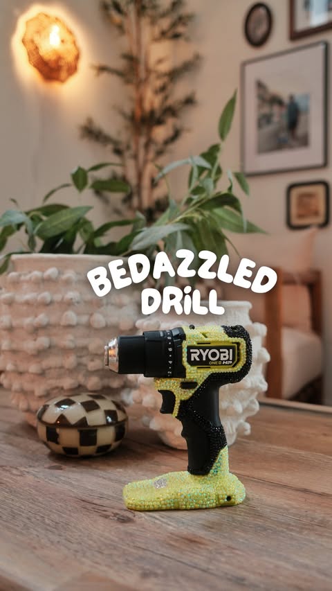 Instagram post by @newbuild_newlyweds for RYOBI Tools. Caption reads: Let’s be real, this is actually my drill, we have....
