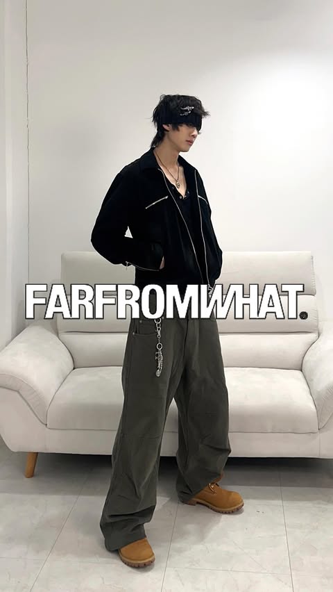 Instagram post by @jxxhyunz for Timberland. Caption reads: #광고 Far From What Outfit 🐍 @far.archive....