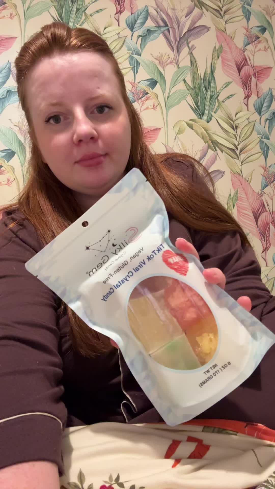 TikTok post by @laurenmarieduffy for Silky Gem. Caption reads: Viral silky gem crystal candy 🍬 @silkygemofficial....
