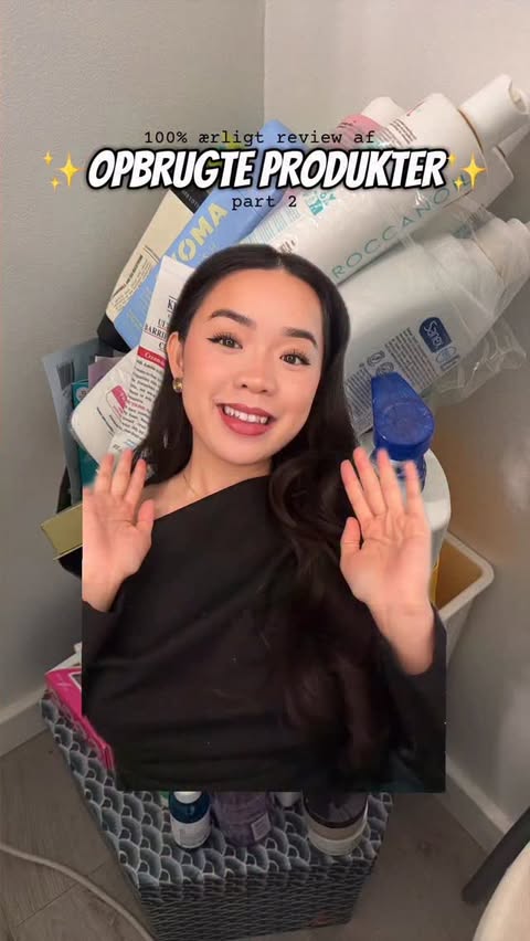 Instagram post by @thuatruong for Benefit Cosmetics. Caption reads: Opbrugte produkter part 2💖 
fulde navn på....