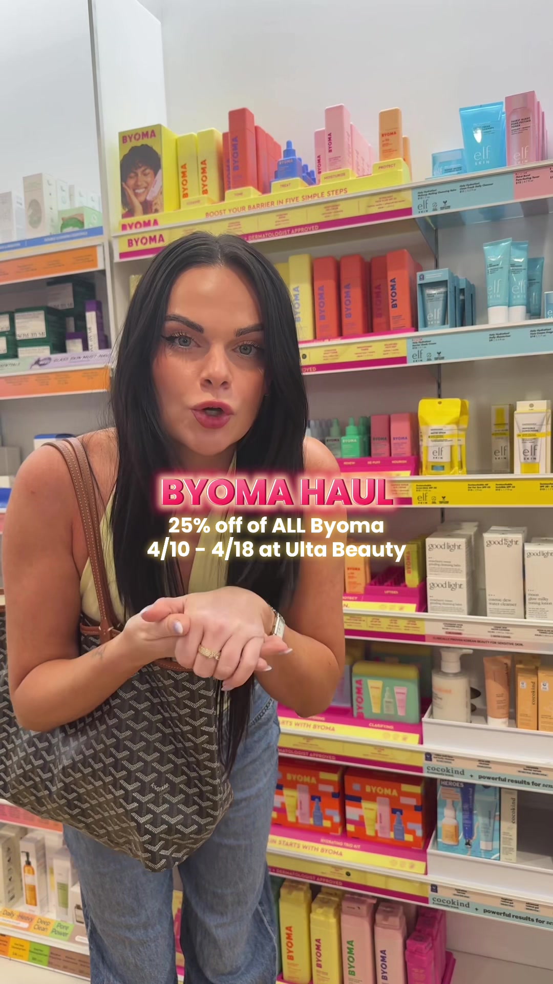 TikTok post by @kristynhoffman96 for BYOMA. Caption reads: GIRL @byoma is 25% off at @Ulta Beauty from [...].