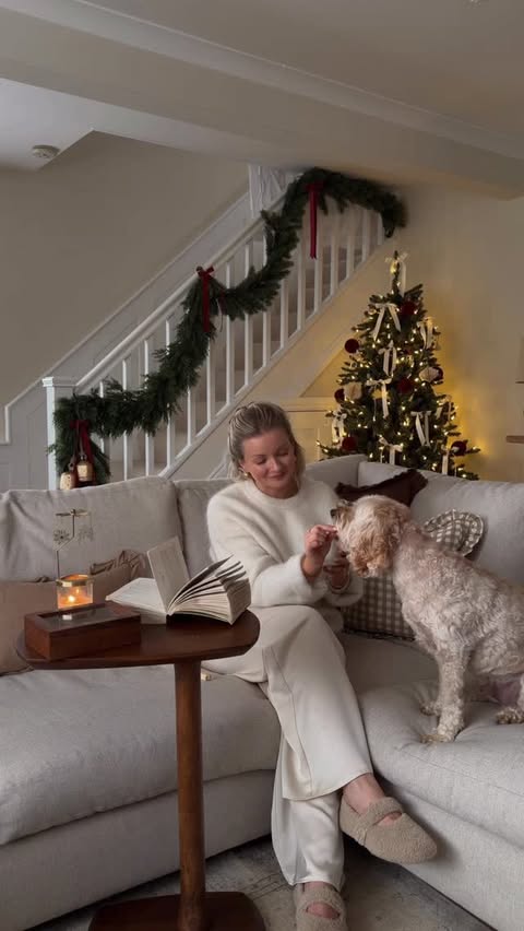 Instagram post by @laura.byrnes for Wayfair. Caption reads: ad Christmas plans, rest, reset and refresh the....