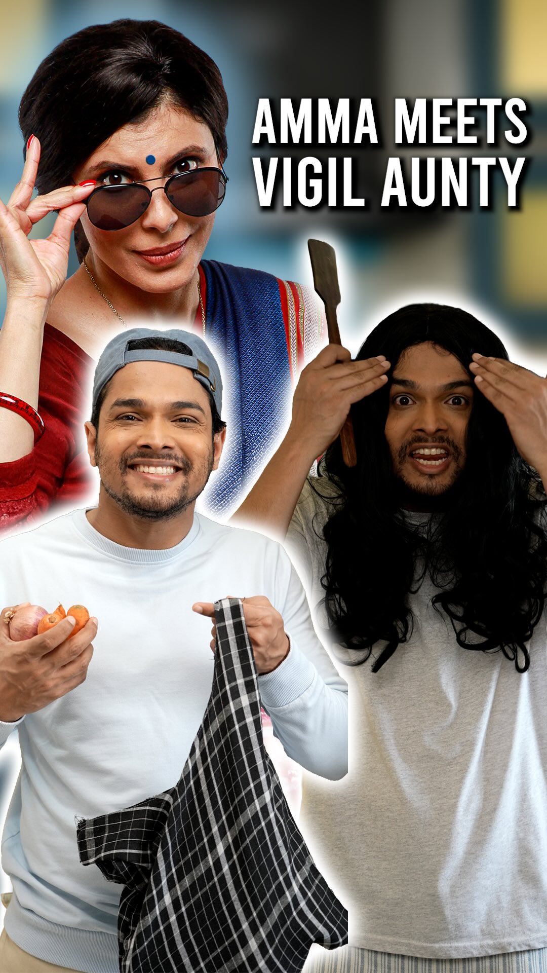 Instagram post by @vforvigilaunty for HDFC Bank. Caption reads: Every family has that one Pushpa Aunty 😤but only....