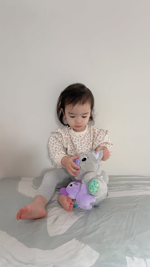 Instagram post by @euniceabriones for LeapFrog USA. Caption reads: The sweetest little companion for curious hands....