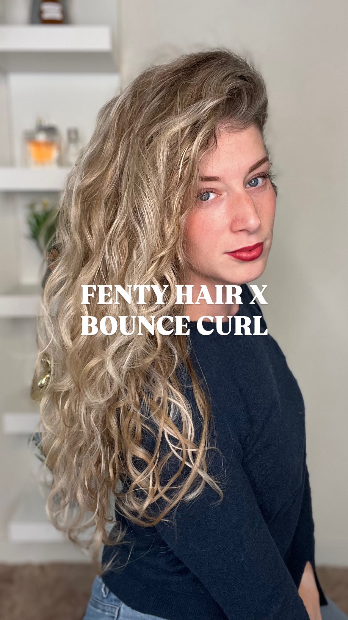 Instagram post by @wavydiede for BounceCurl. Caption reads: I have never tried @fentyhair products before but....