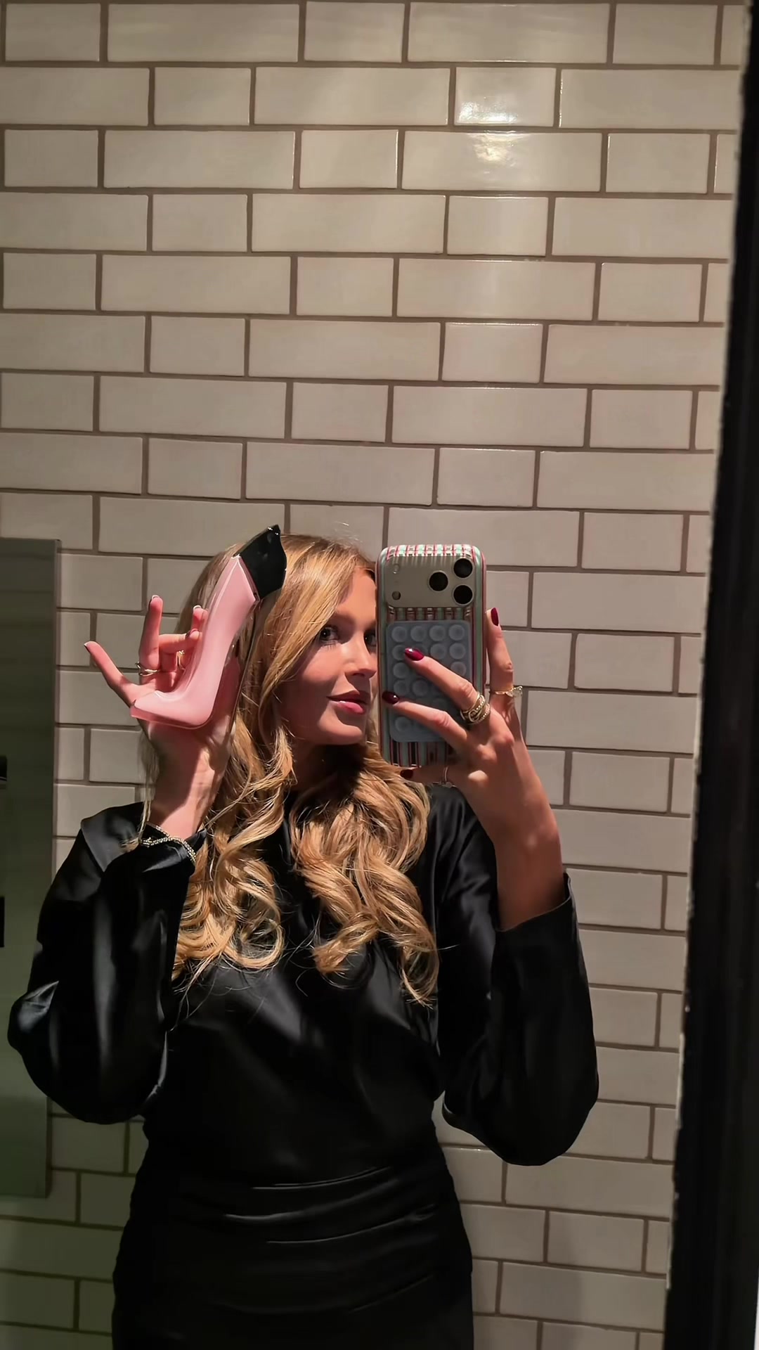 TikTok post by @halleykate for Amazon Influencer ID. Caption reads: Happy NYFW 🖤 @Amazon Beauty @Carolina Herrera #ad....