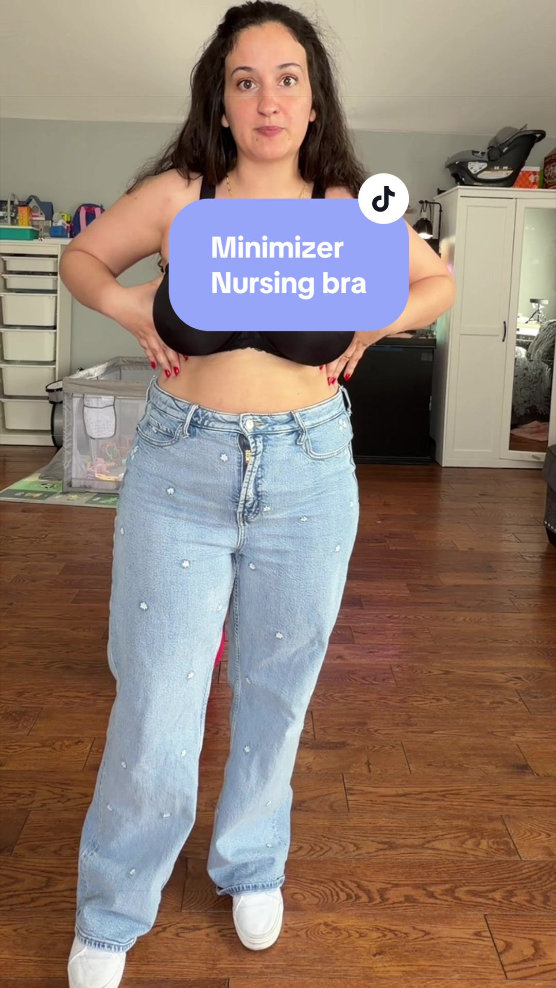 TikTok post by @mymamawifelife for PARFAIT Lingerie. Caption reads: [...] nursing bra I wear when I go out! @PARFAIT....