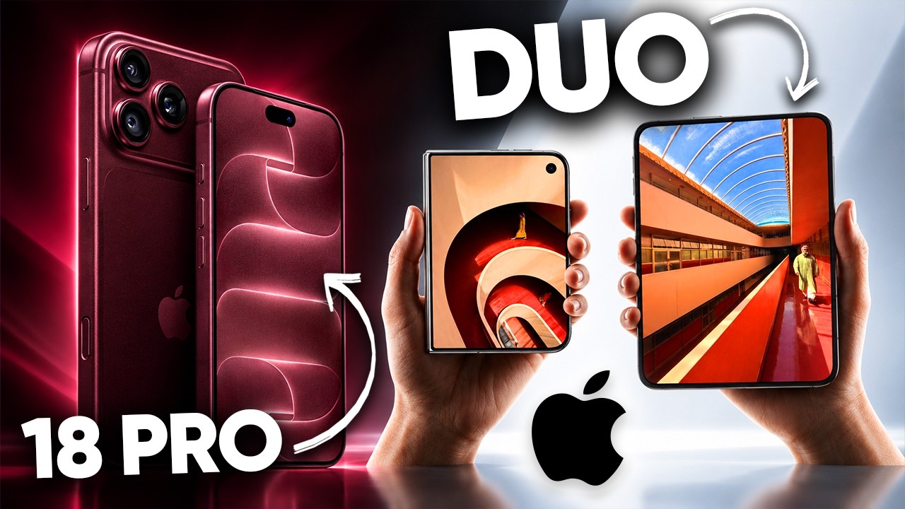 YouTube post by @iphoneitalia for A. Caption reads:  IPHONE 18 PRO AND IPHONE DUO ARE OFFICIAL: HERE....