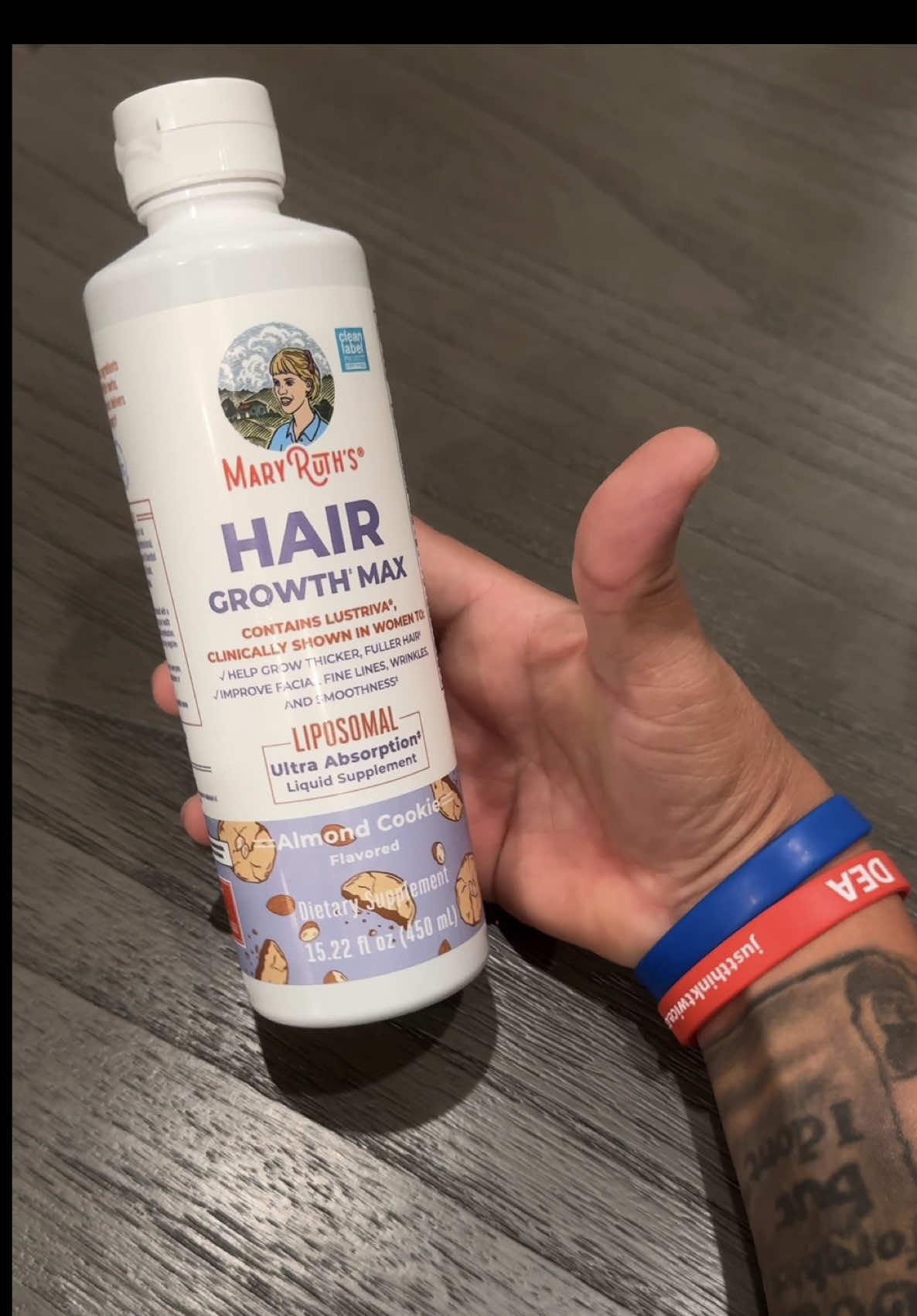 TikTok post by @californialife_04 for MaryRuth Organics. Caption reads: Start your Hair growth journey today with - Mary....