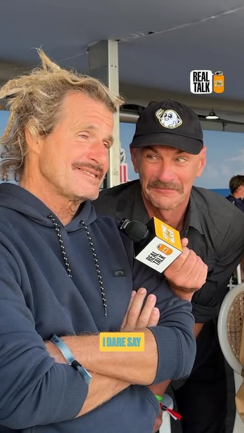 Instagram post by @vaughandeadly for World Surf League. Caption reads: you backing the goofs or regs? 🤔 🍻 @stoneandwood....