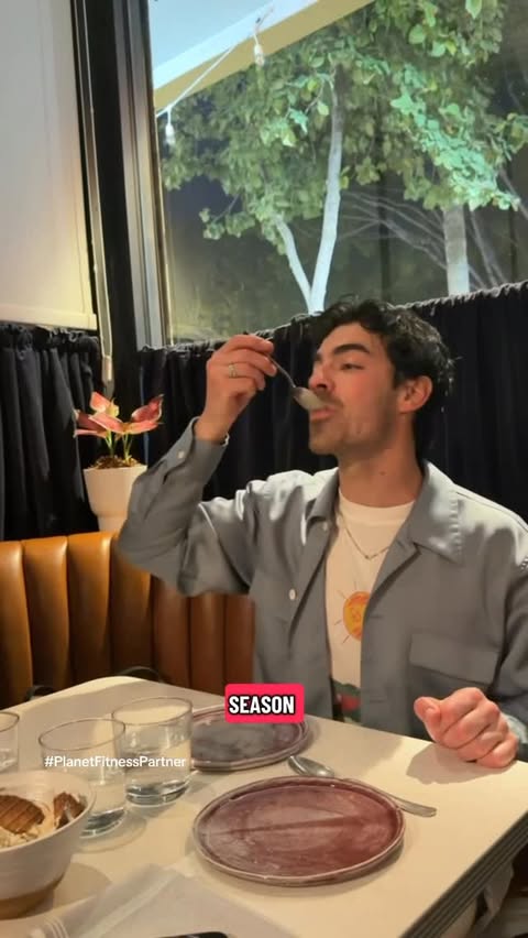 Instagram post by @joejonas for Planet Fitness. Caption reads: [...] balanced body and mind am I right?....