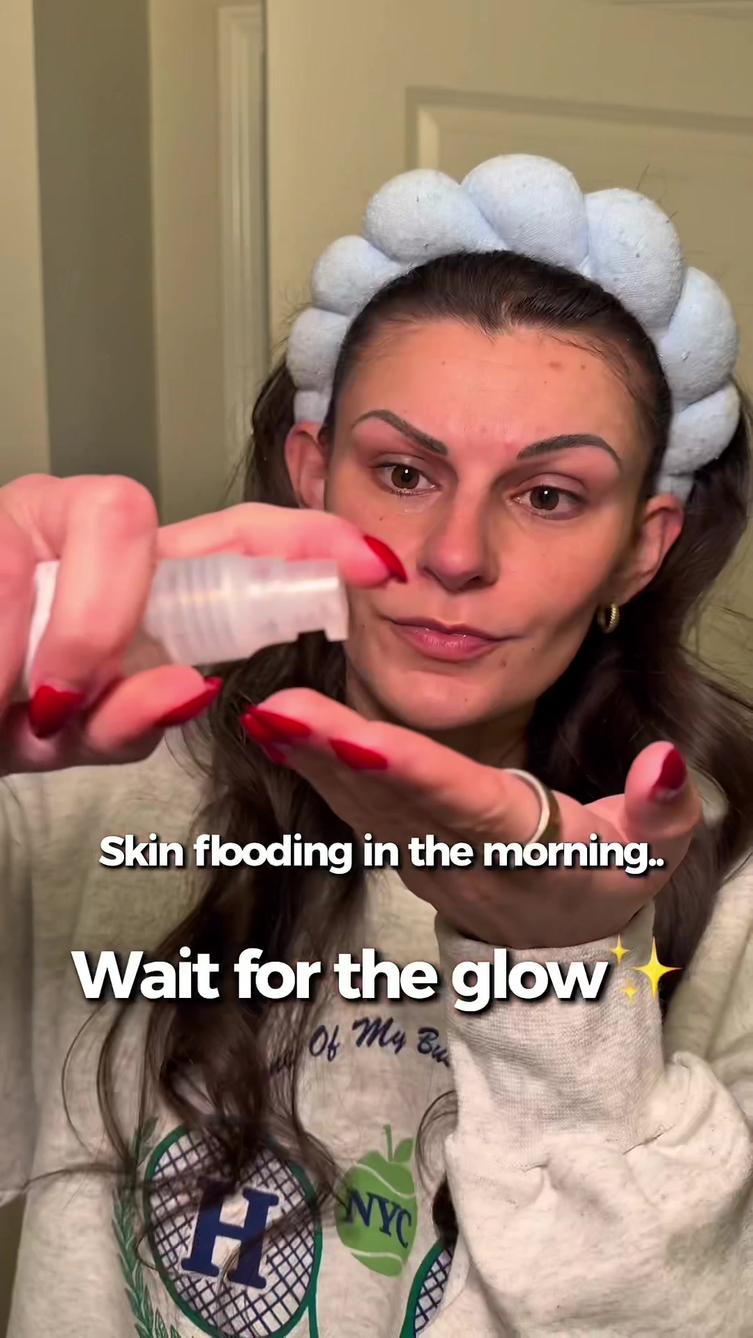 TikTok post by @kaysher97 for Ivoskin. Caption reads: Skin flooding morning routine for hydrated, glowy....