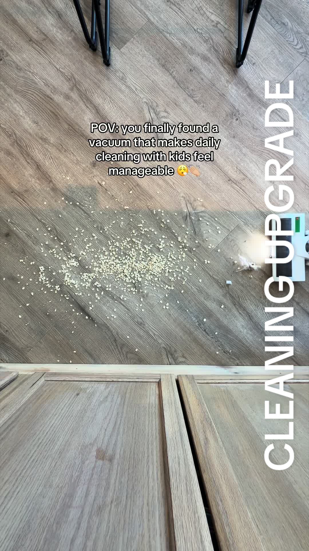 TikTok post by @its.sarah.taylor for Homeika. Caption reads: The Homeika lightweight vacuum has become my go-to....