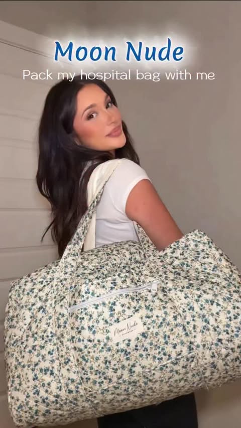 Instagram post by @itstoritini for Moon Nude. Caption reads: Who says a hospital bag can’t be an absolute....