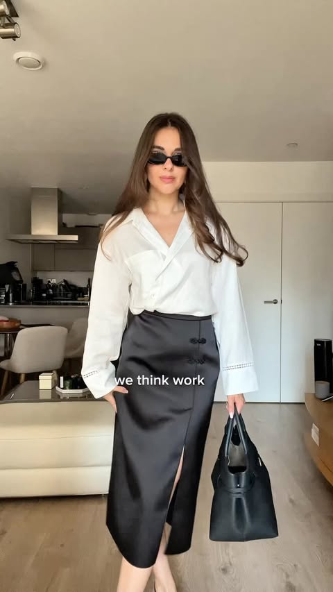 Instagram post by @modebysasha for Fabrique. Caption reads: [...] Outfit details: Skirt - Zara Shirt -....