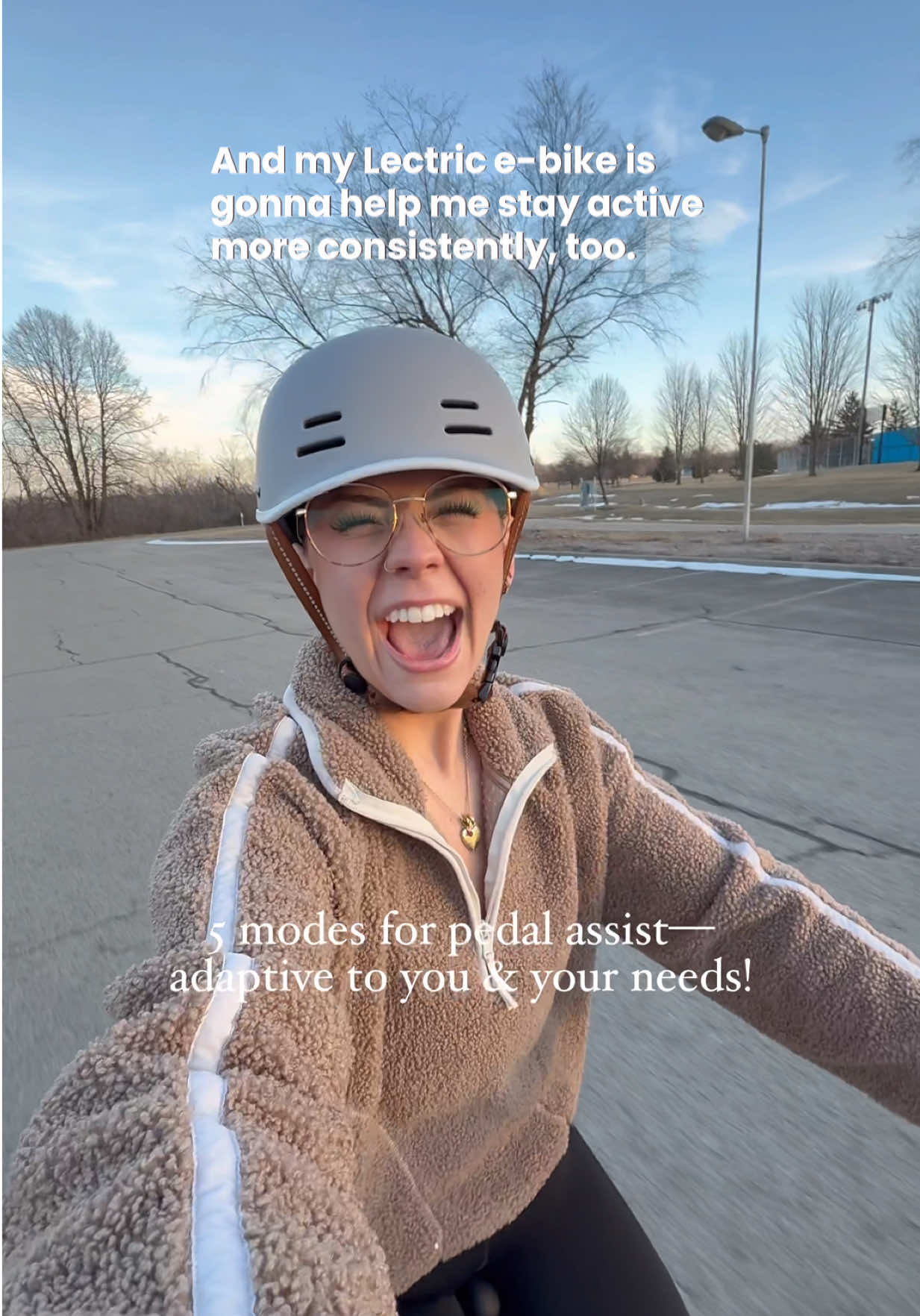 TikTok post by @jenna_bariatricbestie for Lectric eBikes. Caption reads: [...] 🔗 in my b!0 ✨ #LectricPartner....