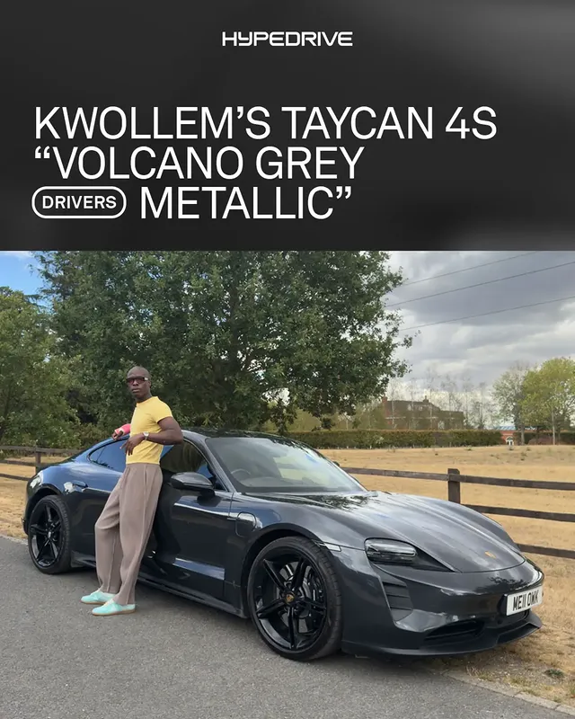 Instagram post by @kwollem for Porsche. Caption reads: [...] sportscar enthusiasts by driving his....