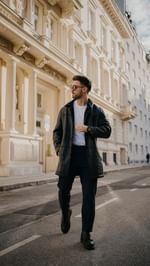 Instagram post by @avramov.zoran for Police Lifestyle. Caption reads: •AD | Streetstyle outfit idea with....