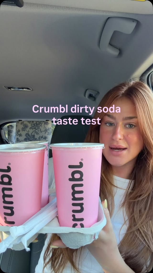 Instagram post by @cierramillerr for Crumbl Cookies. Caption reads: @crumbl Dirty Soda review… Which one would you....