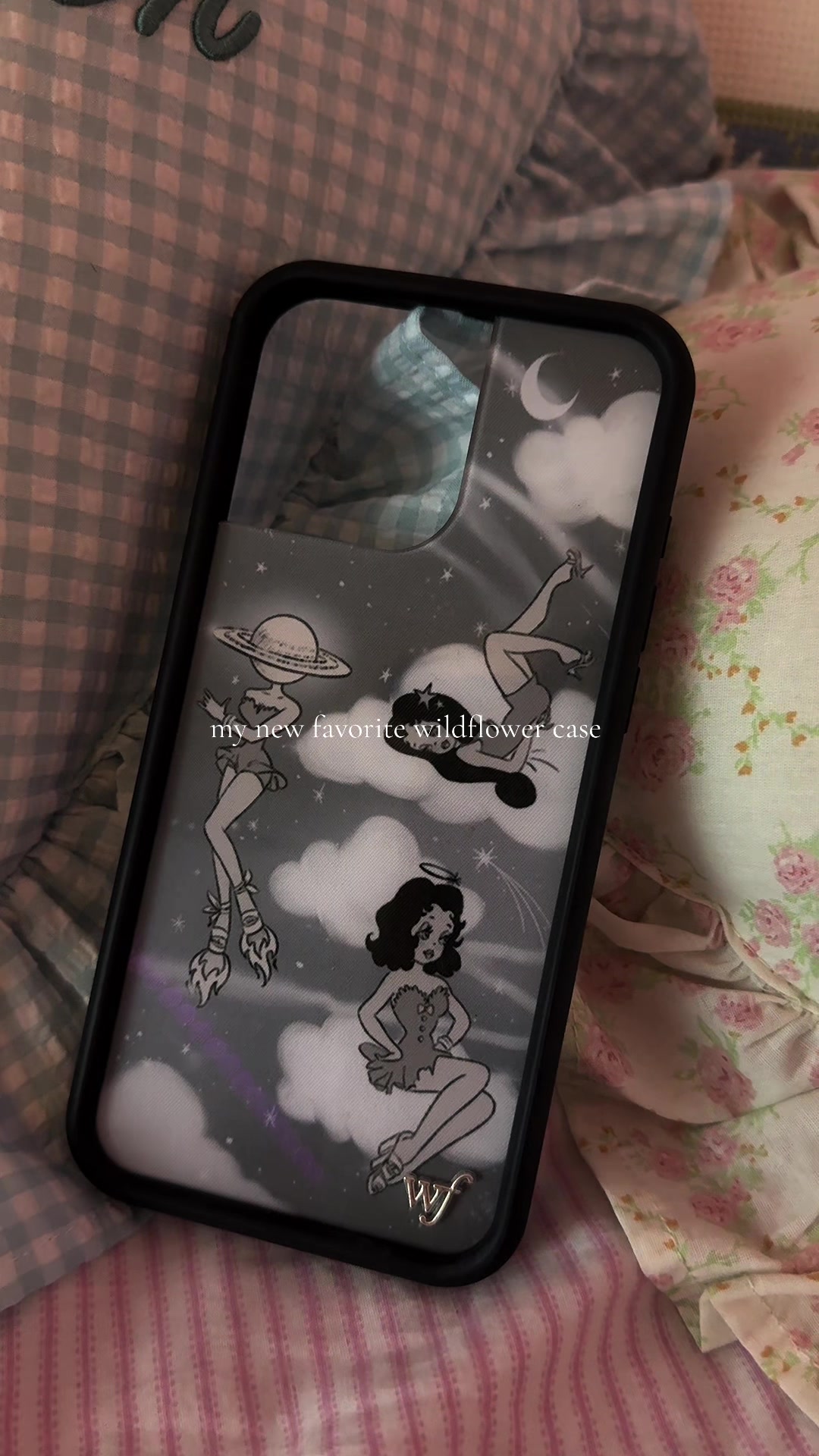 TikTok post by @sahwithjor for Wildflower Cases. Caption reads: @Rachel Sennott x @Wildflower Cases is the....