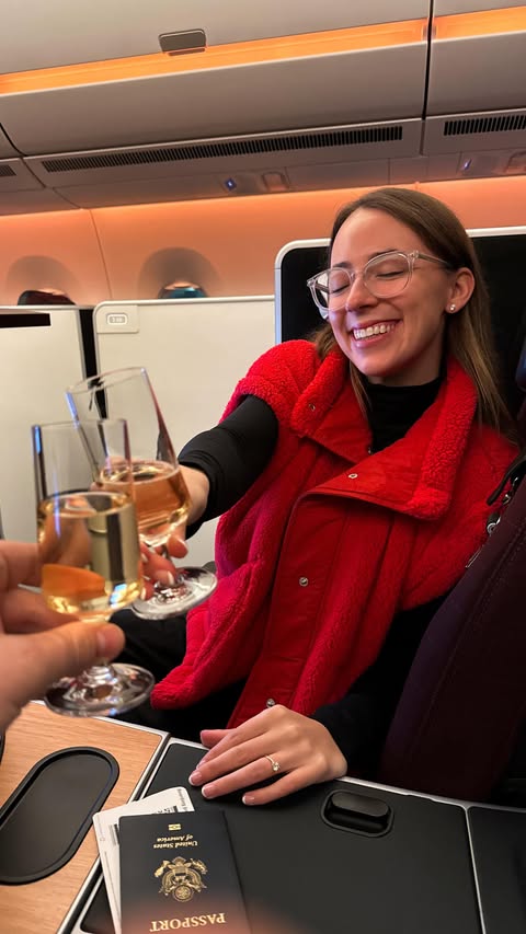 Instagram post by @daveandjoce for Swiss International Air Lines. Caption reads: Dave and I are no strangers to long flights, but....
