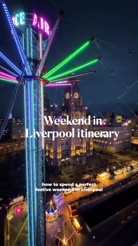 Instagram post by @kelseyinlondon for Radisson. Caption reads: ad 🇬🇧 Weekend in Liverpool itinerary....