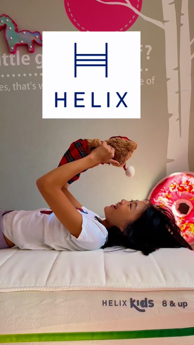 Instagram post by @nyc_super_mom for Helix Sleep. Caption reads: [...] sleep? FIXED. ✅ We upgraded to @helixsleep....