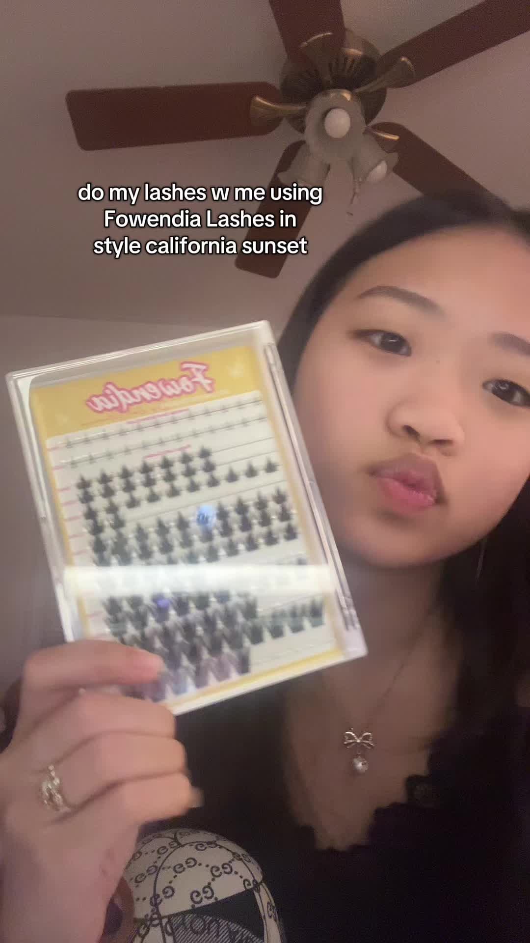 TikTok post by @vivianatrnn for Fowendia Lashes. Caption reads: [...] lashes lowk carry me sometimes 😓 @Fowendia....