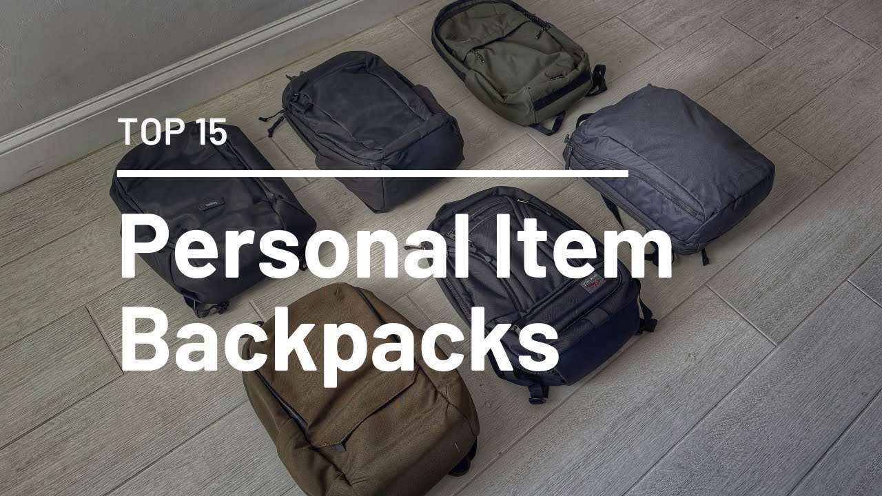 YouTube post by @dannypacks for Pakt Bags. Caption reads: 15 Best Personal Item Backpacks for Tech and....